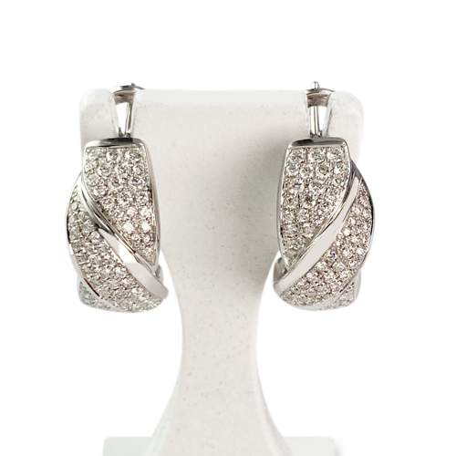 Creoles or 750 blanc diamant