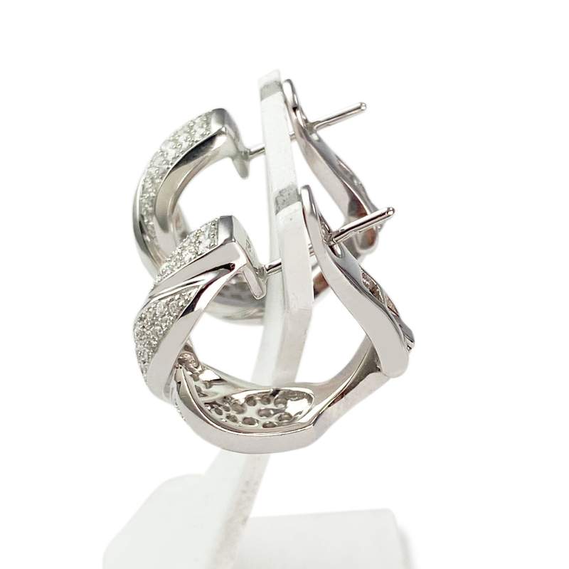 Creoles or 750 blanc diamant - vue 2