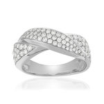 Bague or 750 blanc diamant - vue 1