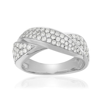Bague or 750 blanc diamant