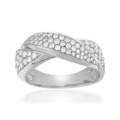 Bague or 750 blanc diamant
