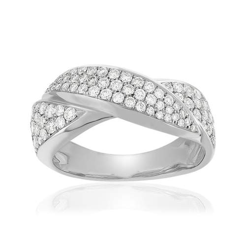 Bague or 750 blanc diamant