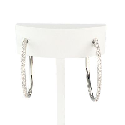 Creoles or 750 blanc diamant