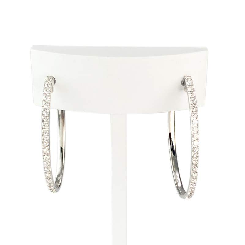 Creoles or 750 blanc diamant - vue 1