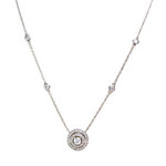 Collier or 750 blanc diamant - vue 1