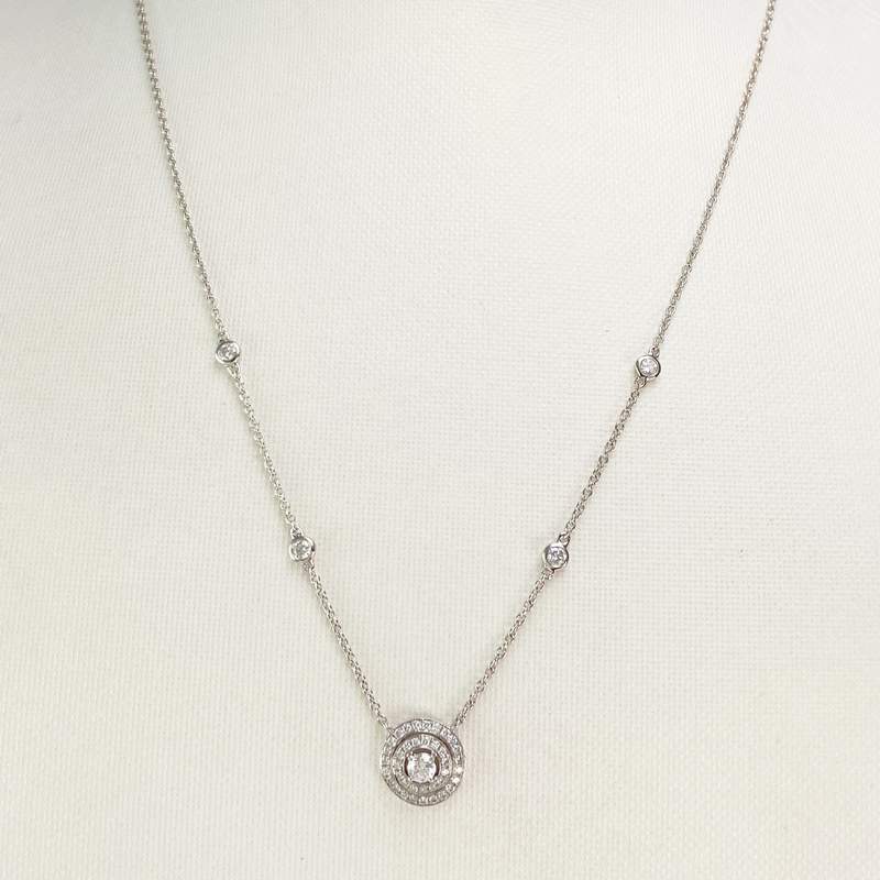 Collier or 750 blanc diamant - vue 2
