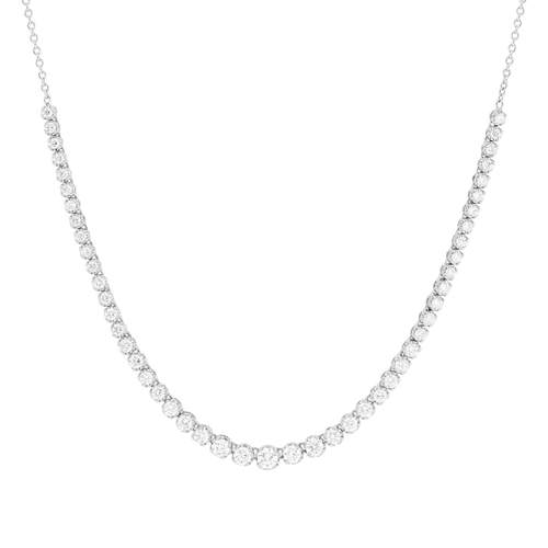 Collier or blanc 750 diamants 42 cm