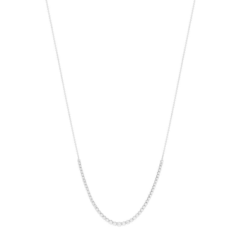 Collier or blanc 750 diamants 42 cm - vue 2