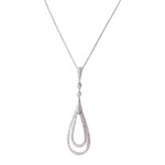 Collier or 750 blanc diamant - vue 1
