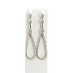 Boucles d'oreilles or 750 blanc diamant - vue 1