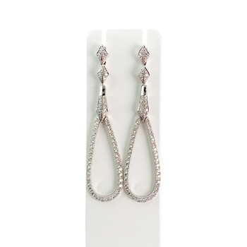 Boucles d'oreilles or 750 blanc diamant