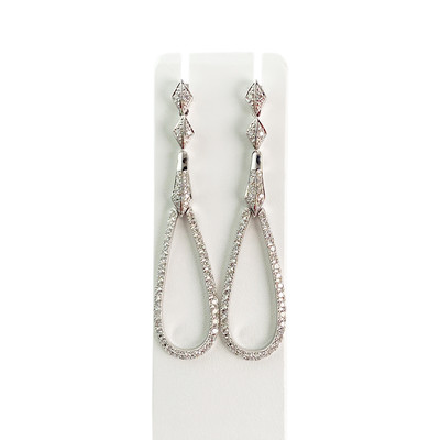 Boucles d'oreilles or 750 blanc diamant