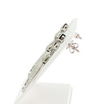 Boucles d'oreilles or 750 blanc diamant - vue 2