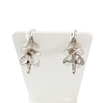 Boucles d'oreilles or 750 blanc diamant - vue 3