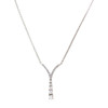 Collier or 750 blanc diamant - vue V1
