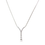 Collier or 750 blanc diamant - vue 1