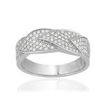 Bague or 750 blanc diamant - vue 1
