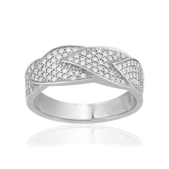 Bague or 750 blanc diamant