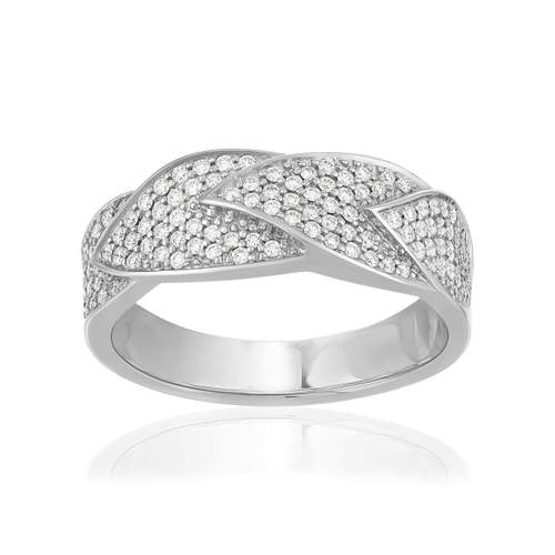 Bague or 750 blanc diamant
