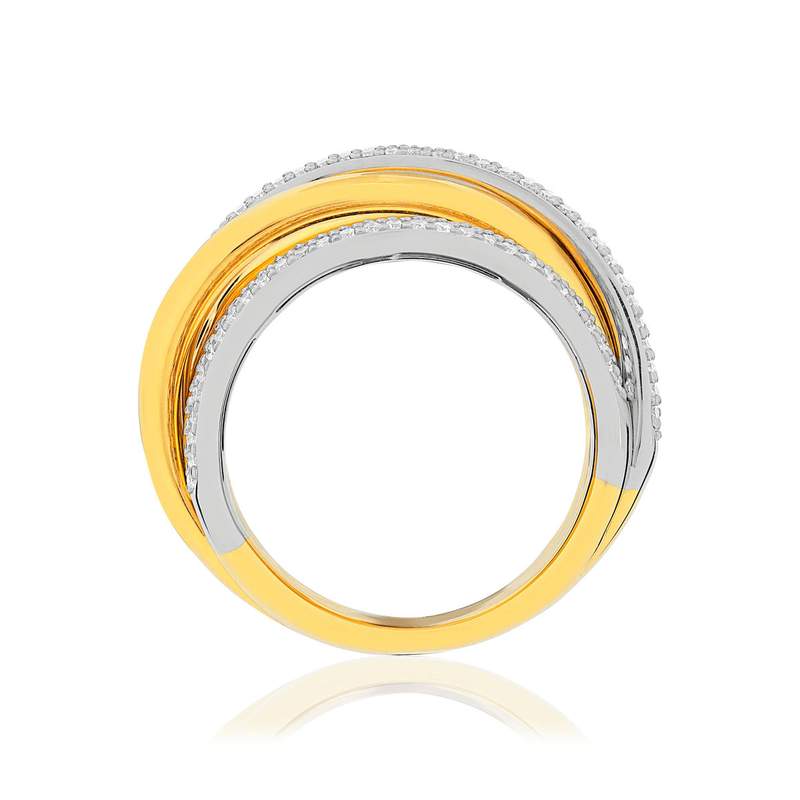 Bague 2 ors diamants - vue 2