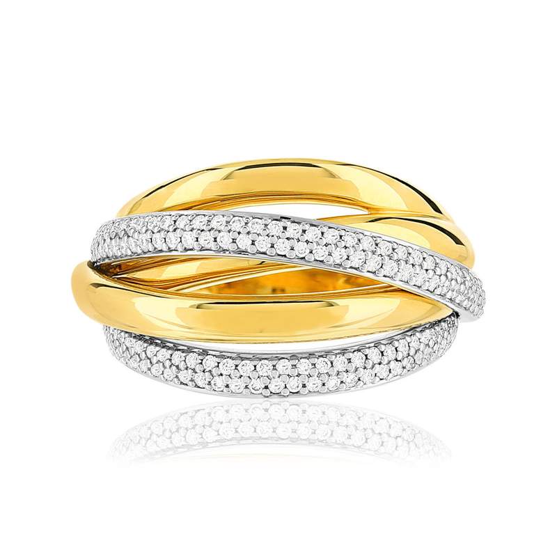 Bague 2 ors diamants - vue 3