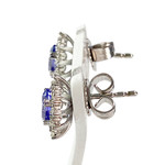 Boucles d oreilles or 750 blanc tanzanite et diamant - vue 2
