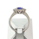 Bague or 750 blanc tanzanite et diamant - vue 3
