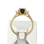 Bague or 750 jaune saphir et diamant - vue 3