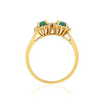 Bague or 750 jaune emeraude et diamant - vue 2
