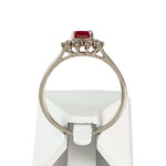 Bague or 750 blanc rubis et diamant - vue 3