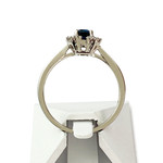 Bague or 750 blanc saphir et diamant - vue 3