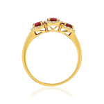 Bague or 750 jaune rubis et diamant - vue 2