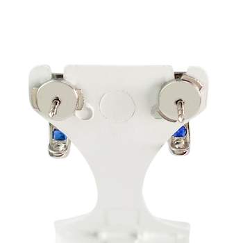 Oorbellen van 750 witgoud met saffier en diamant