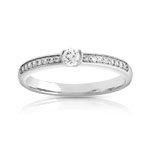 Bague solitaire or 750 blanc diamant 20/000e de carat - vue 1