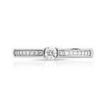 Bague solitaire or 750 blanc diamant 20/000e de carat - vue 3