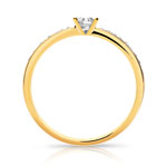 Bague solitaire or 750 jaune diamant 20/100e de carat - vue 2