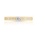Bague solitaire or 750 jaune diamant 20/100e de carat - vue 3