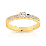 Bague solitaire or 750 jaune diamant 30/100e de carat - vue 1