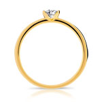 Bague solitaire or 750 jaune diamant 30/100e de carat - vue 2