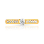 Bague solitaire or 750 jaune diamant 30/100e de carat - vue 3