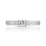 Bague solitaire or 750 blanc diamant 40/100e de carat - vue 3