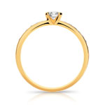 Bague solitaire or 750 jaune diamant 40/100e de carat - vue 2