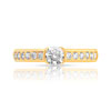 Bague solitaire or 750 jaune diamant 50/100e de carat - vue V3