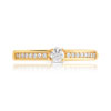 Bague solitaire or 750 jaune diamant 20/100e de carat - vue V3
