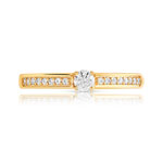 Bague solitaire or 750 jaune diamant 20/100e de carat - vue 3