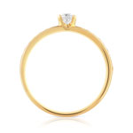 Bague solitaire or 750 jaune diamant 50/100e de carat - vue 2