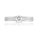Bague solitaire or 750 blanc diamant 50/100e de carat - vue 3
