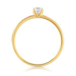 Solitaire gold ring 750 yellow diamond 100carat - view 2