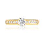 Solitaire gold ring 750 yellow diamond 100carat - view 3