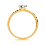 Solitaire or 750 jaune diamants - vue 2